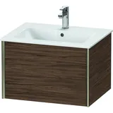 Duravit XViu Waschtisch-Unterschrank XV40250B121 61 x 48 x 40 cm, nussbaum dunkel, 1 Auszug, wandhängend, champagner matt
