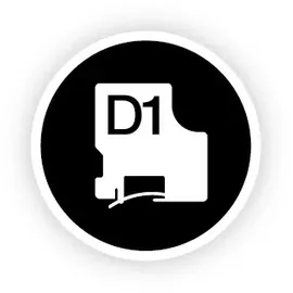 Dymo Original DirectLabel-Etiketten schwarz auf rot