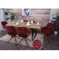 Mendler 6er-Set Esszimmerstuhl HWC-N74, Küchenstuhl, drehbar Auto-Return, Stoff Chenille