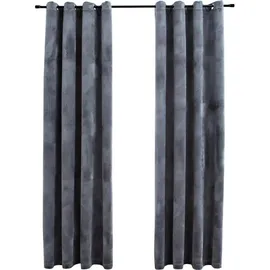 vidaXL Verdunkelungsvorhang Ösen 140 x 245 cm samt anthrazit 2 St.