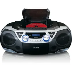Lenco SCD-720SI - Tragbare XXL Boombox mit DAB+ / FM-Radio, Bluetooth®, CD-, USB- und Kasetten-Spieler - Silber