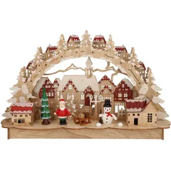 LED Schwibbogen "Weihnachtsdeko", rot, B:12cm H:27cm T:45cm, Holz, MYFLAIR MÖBEL & ACCESSOIRES, Schwibbögen, aus Holz, mit LED Beleuchtung, Höhe ca. 27 cm