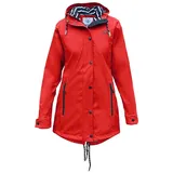 MADSea Regenjacke Friesennerz Rot wasserdichter Regenmantel mit verlängerter Rückenpartie rot 48