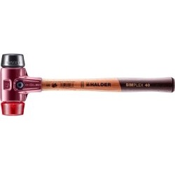 HALDER SIMPLEX Schonhammer Ø 40 mm Gummi schwarz / Plastik rot