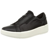Clarks Damen Layton Rae Sneaker, Black Leather, 37.5 EU - 37.5 EU