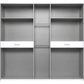 WIMEX Drehtürenschrank WIMEX "Tibet Kleiderschrank mit sehr viel Stauraum, große Farbauswahl", grau (graphit, absetzung artisan eiche nachbildung), B:225cm H:208cm T:58cm, Spanplatte, Schränke, Drehtürenschrank, mit jeweils 2 Schubladen auf bequemer