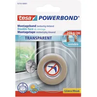 Tesa Montageband Transparent 1,5 m x 19 mm