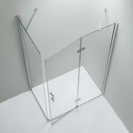 Bernstein Duschkabine Eckdusche 8 mm Nano Echtglas DX403 - Breite wählbar, Montage:Tür nach rechts öffnend, Breite Türelement:80cm, Breite Glas feststehe...