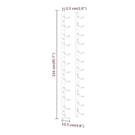 vidaXL Weinregal 12 Flaschen 12,5 x 116 x 2,5 cm Golden
