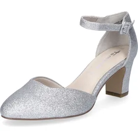 TAMARIS Damen Pumps mit Blockabsatz, metallic, 40 EU