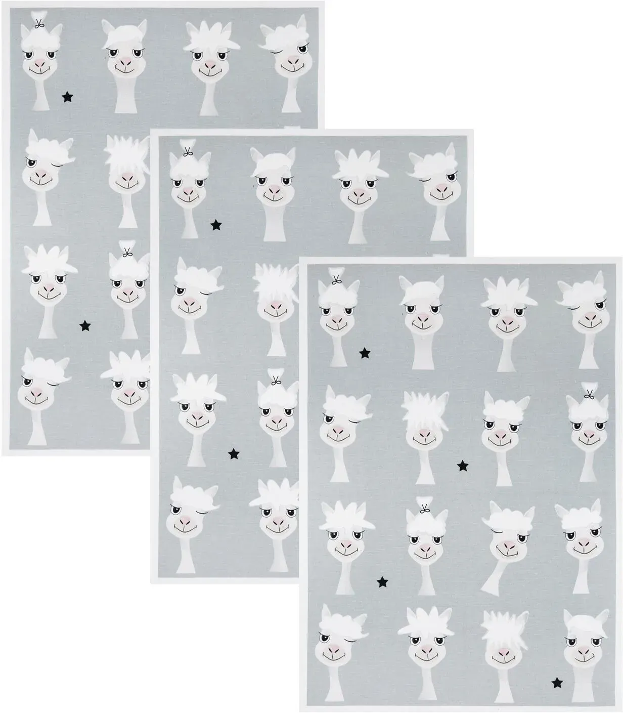 Kracht 3er Pack Halbleinen Küchentuch Bad Hair Day 50x70 cm - grau