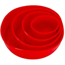 Intirilife 4-teiliges Set Silikon in Rot - 10 cm 16.3 cm 19.8 cm 25 cm - Zum Backen von Torten Kuchen
