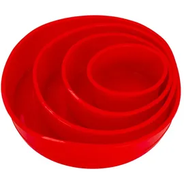 Intirilife 4-teiliges Set Silikon in Rot - 10 cm 16.3 cm 19.8 cm 25 cm - Zum Backen von Torten Kuchen