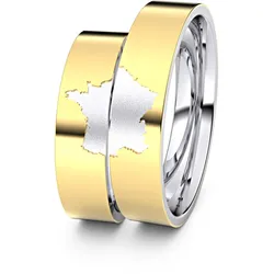 Trauringe Frankreich 585er Gelb-/Weiflgold - 4070