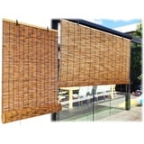 Natur Bambusrollo für Außenrollo, Sichtschutz Balkonrollo Bambus Sonnenschutzrollo Fensterrollo für Outdoor & Türen Bambusraffrollo 30 50 70 90 110 130 150cm Einfache Installation