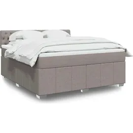 vidaXL Boxspringbett mit Matratze Taupe 180x200 cm Stoff