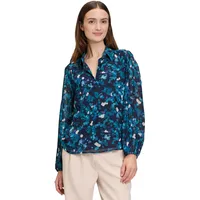 Betty & Co Schlupfbluse mit Plissee in Dark Blue/Petrol