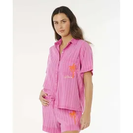 Rip Curl Hotel Malibu Embroid Kurzarmhemd Pink S