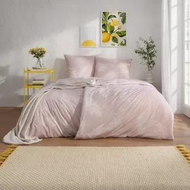 Estella Mako Jersey Bettwäsche 155x220 Rosalina flieder Zweige rosa 6611-620 - Türkis