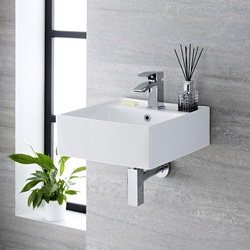 Waschbecken Quadratisch 400mm x 400mm - Handwaschbecken fur Gäste WC - Halwell Hudson Reed
