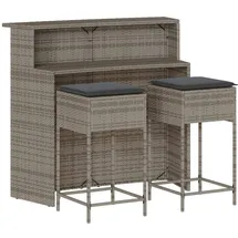 vidaXL Gartenbar Set 3-tlg. Grau