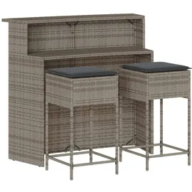 vidaXL Gartenbar Set 3-tlg. Grau
