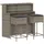 vidaXL Gartenbar Set 3-tlg. Grau