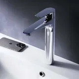 AM PM Wasserhahn Bad Hoch Waschbecken Badarmatur Mischbatterie aus Messing Waschtischarmatur Einhandmischer für Badezimmer Waschbeckenarmatur AM.PM, Chrom