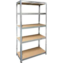 SCHULTE Regalwelt Schwerlastregal Stahl 180 cm x 90 cm x 45 cm silber