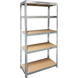 SCHULTE Regalwelt Schwerlastregal Stahl 180 cm x 90 cm x 45 cm silber