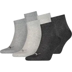 6 Paar Puma Unisex Quarter Socken Sneaker Gr. 35 - 49  für Damen Herren Füßlinge 47/49