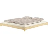 Erst-Holz Niedriges Bodenbett 200 x 200 cm Braun