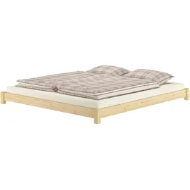 Erst-Holz Niedriges Bodenbett 200 x 200 cm Braun