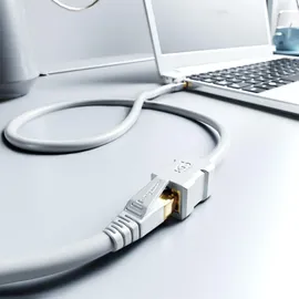KabelDirekt – LAN Kabel Verlängerung & Ethernet Verlängerung, bruchfest konstruiert – 10m (10 Gbit/s, Cat 7 Kabel, RJ45, verlängert Netzwerkkabel/Patchkabel bei voller Geschwindigkeit, weiß)