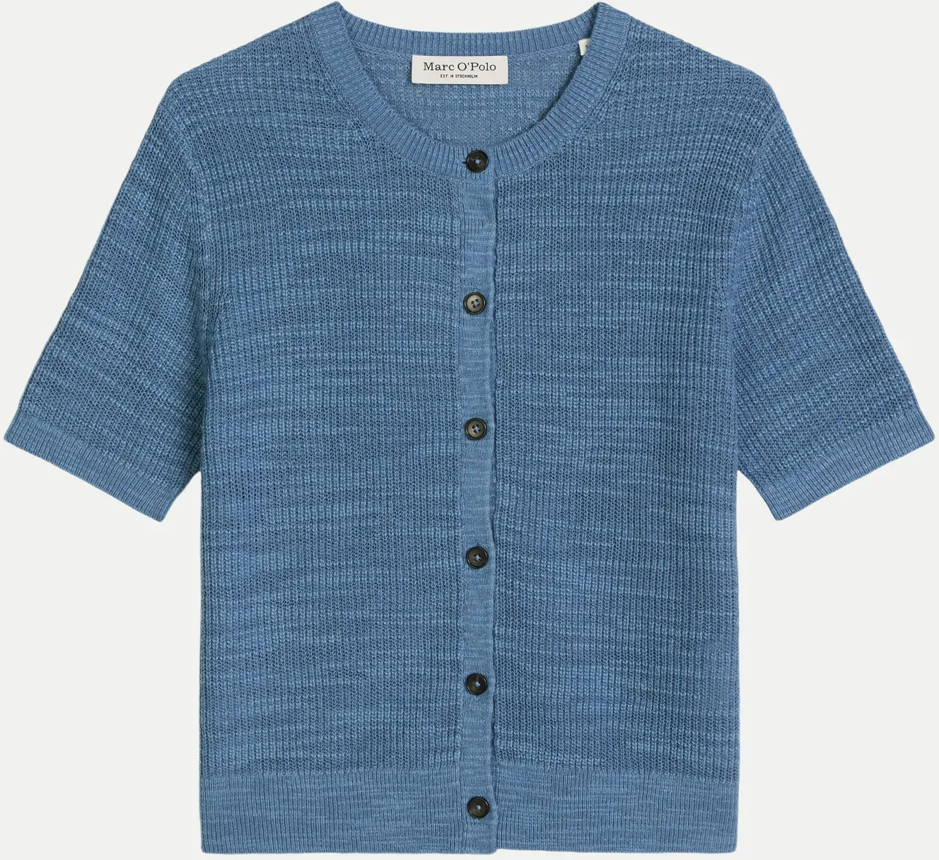 Kurzarm Strickjacke Blau XL
