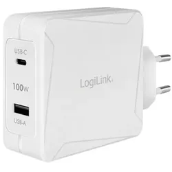 LogiLink PA0281 - USB-Ladegerät 100 w USB-C USB-A GaN - PC-/Server Netzteil - USB Typ C