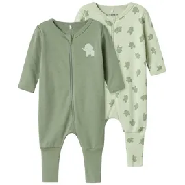 NAME IT baby Herren Nbmnightsuit 2P Zip Ff Elephant Noos, Sea Foam, 50 (2er Pack)