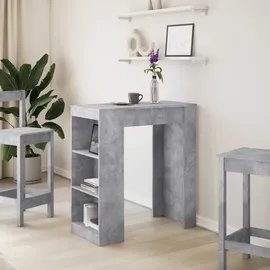 vidaXL Bartisch mit Regal 95 x 47 x 103,5 cm Betongrau