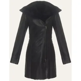 Hollert German Leather Fashion Lammfellmantel - KATE - Größe: M | Farbe: Schwarz - Schwarz - M