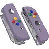 eXtremeRate Joycon Shell & Tasten, Matt DIY-Ersatz Gehäuse Grips Skin Hülle & Knöpfe Buttons Umbau Set für Nintendo Switch/Switch OLED Joycon Controller-Dunkelgraues Violett [KEIN Joy Con]