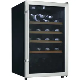 Tronitechnik TroniTechnik® Weinkühlschrank, Getränkekühlschrank, 126 Liter, 63 Flaschen, Wein Kühlschrank Edelstahl-Optik, mit LED