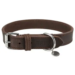 Trixie Rustic Fettleder Halsband dunkelbraun M-L