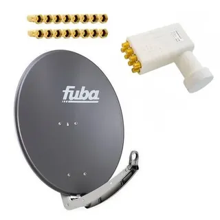 Premium X Satelliten-Komplettanlage Fuba DAA 850 A Satellitenschüssel Alu Anthrazit Octo LNB 16x F-Stecker für 8 Teilnehmer