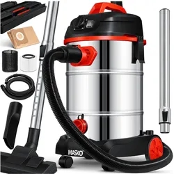 Masko® Industriestaubsauger Staubsauger Nass Trocken Sauger Edelstahl max. 1800W