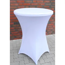 Baumarktplus 2er Set Stehtischhusse Stretch weiß Ø 80cm Tischhusse