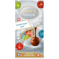 Lindt Schokolade | LINDOR Beutel Gewinner-Mix | 137g | 10 Kugeln in Vollmilch-Schokolade mit zartschmelzender Füllung in den beliebtesten Sorten | Schokoladen-Geschenk