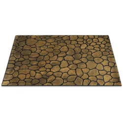 Fußmatte WECON HOME "Desert Pebble", gold (gold braun), B:40cm H:4mm L:60cm, Gummi, Teppiche, Gummi, pflegeleicht, abwaschbar, rutschfest, Stein-Muster
