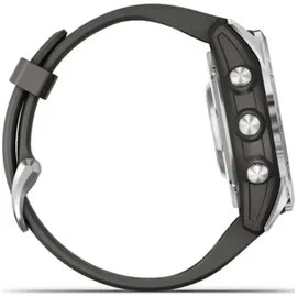 Garmin Fenix 7S Pro Solar BT 42 mm Edelstahlgehäuse silber Silikonarmband grau S