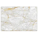 cover-your-desk Schreibtischunterlage für Kinder und Erwachsene Weißer Marmor mit Goldadern, aus hochwertigem Vinyl , 60 x 40 cm