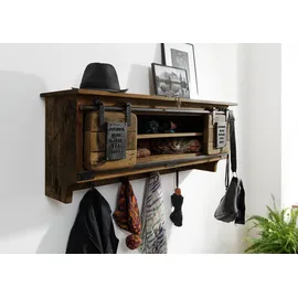 Massivmoebel24 Wandgarderobe Mango 115 x 30 x 45 cm Braun